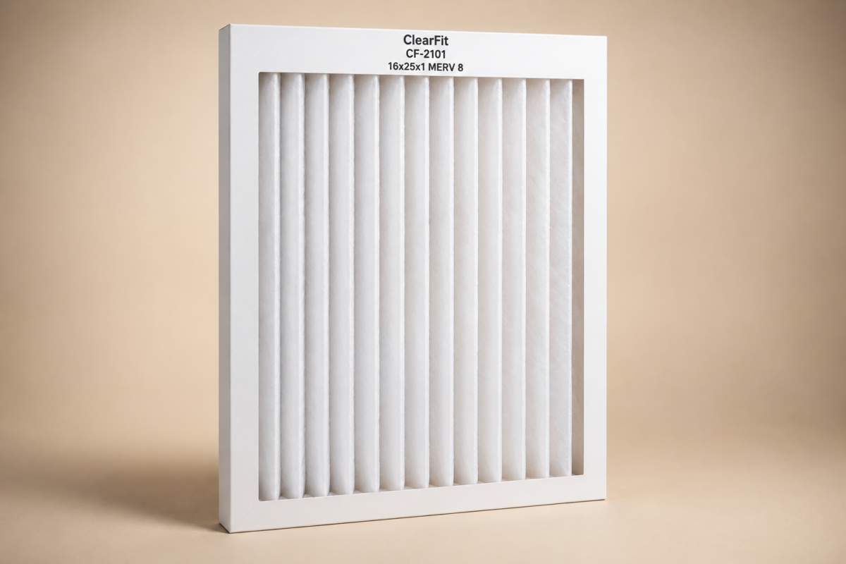 ClearFit CF-2101 16x25x1 MERV 8 replacement filter 1-pack product photo