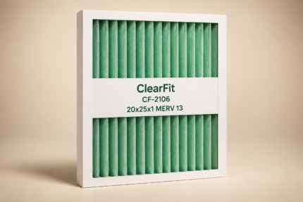 ClearFit CF-2106 20x25x1 MERV 13 replacement filter 1-pack product photo