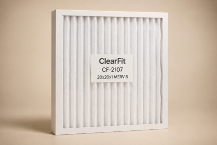 ClearFit CF-2107 20x20x1 MERV 8 replacement filter 1-pack product photo