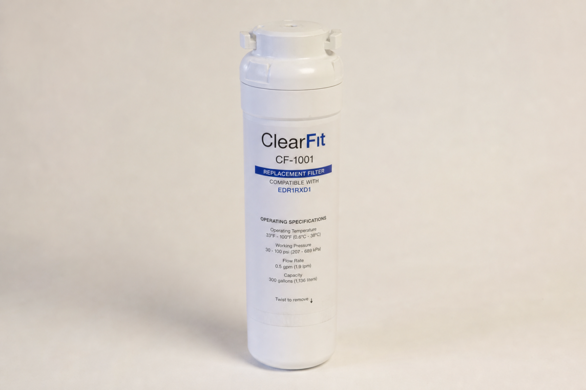 ClearFit CF-1001 EDR1RXD1 replacement refrigerator water filter cartridge, 1-pack product photo