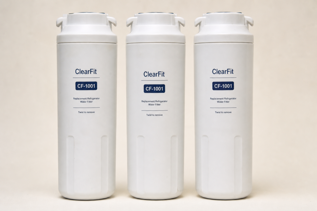 ClearFit CF-1001 EDR1RXD1 replacement refrigerator water filter 3-pack product photo